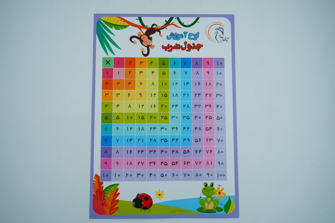 لوح جدول ضرب a4/آوای باران