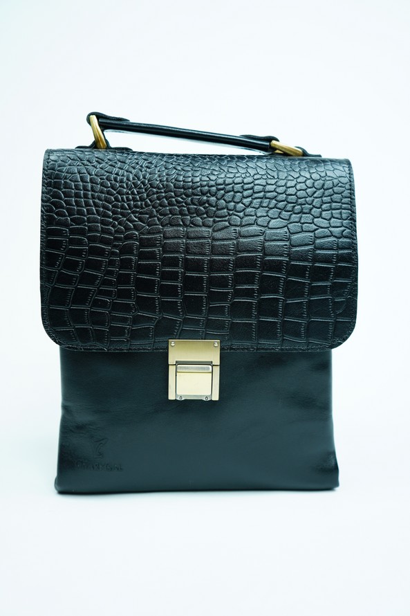 کیف دوشی بزرگ 3 خانه رمز دار دسته دار پوست ماری