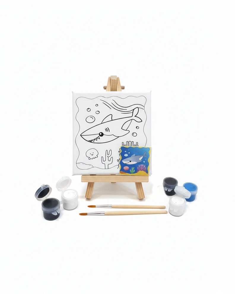 سه پایه نقاشی همراه با بوم و آبرنگ