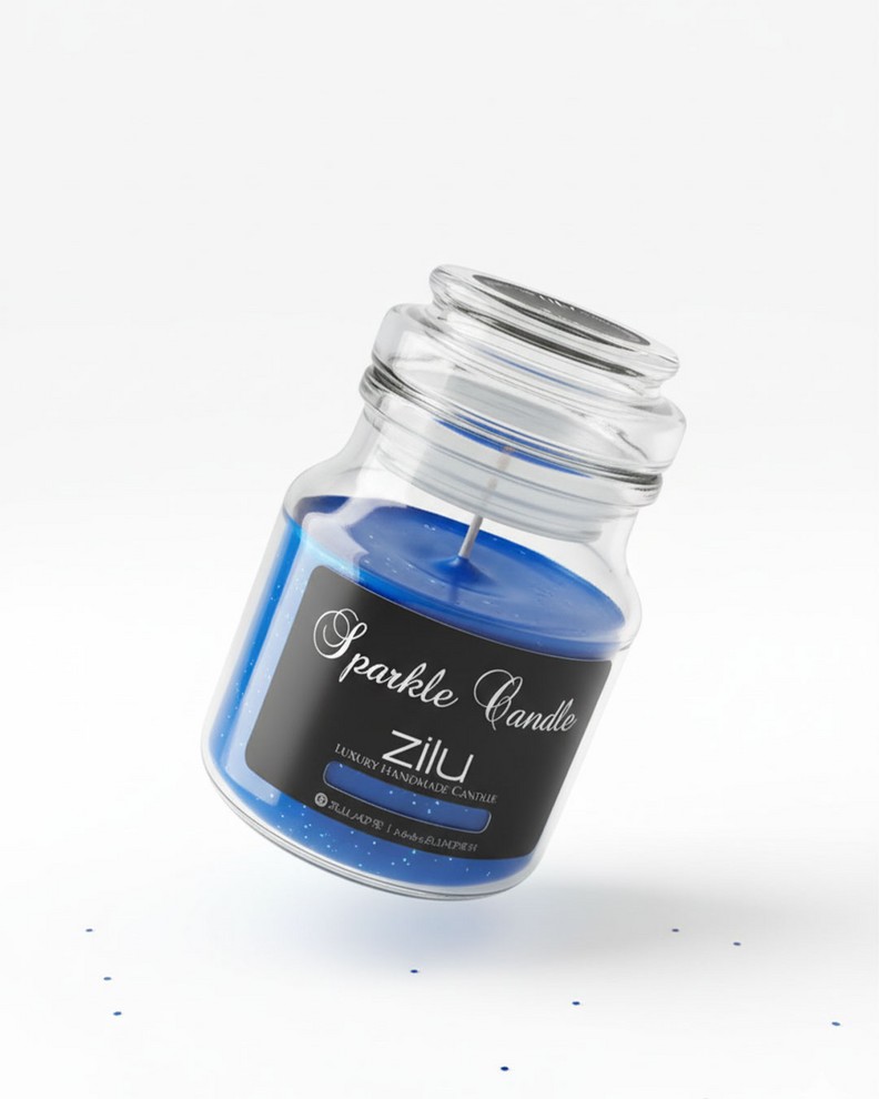 شمع معطر اسپارکل کوچک آبی