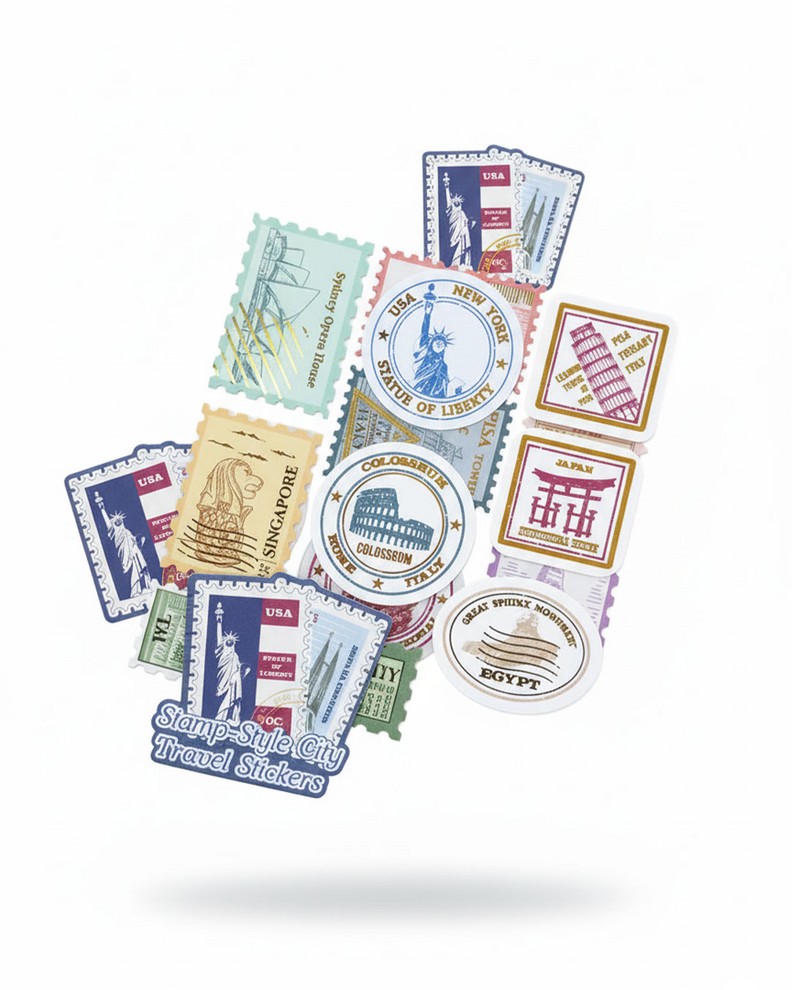 پک 4 ورقی استیکر تمبر سفر