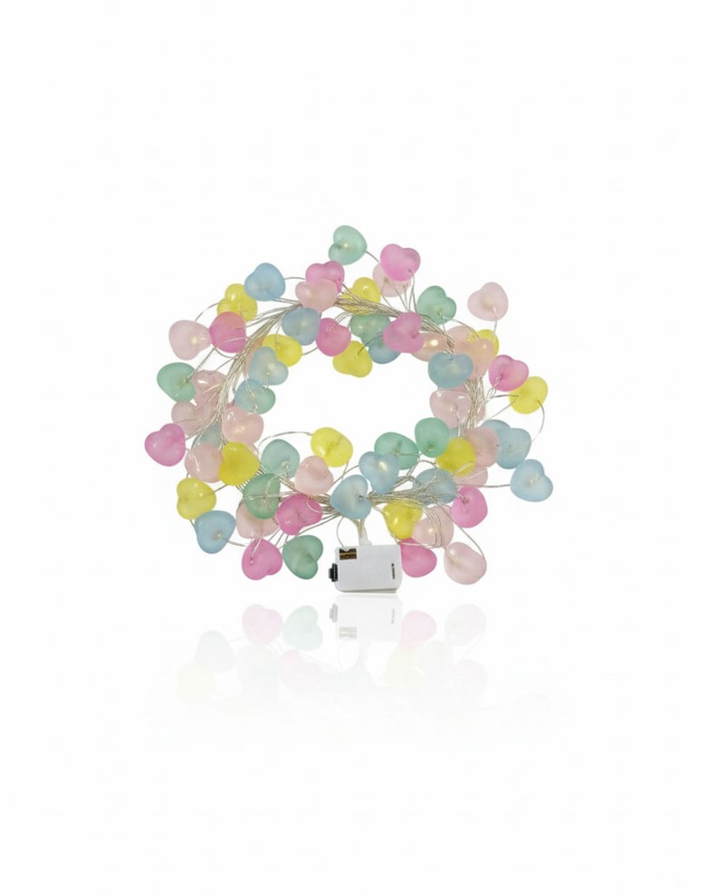 ریسه نور تزئینی قلبی رنگی